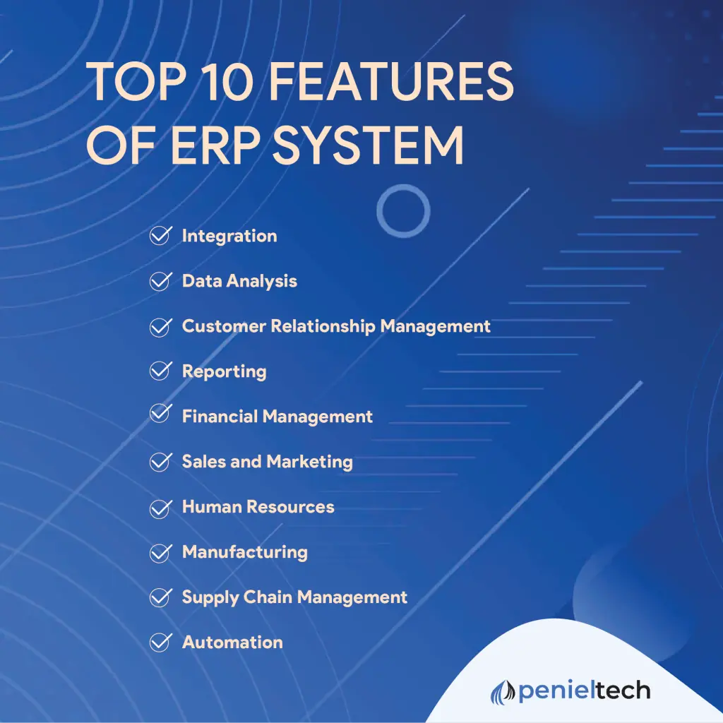 features of erp system
